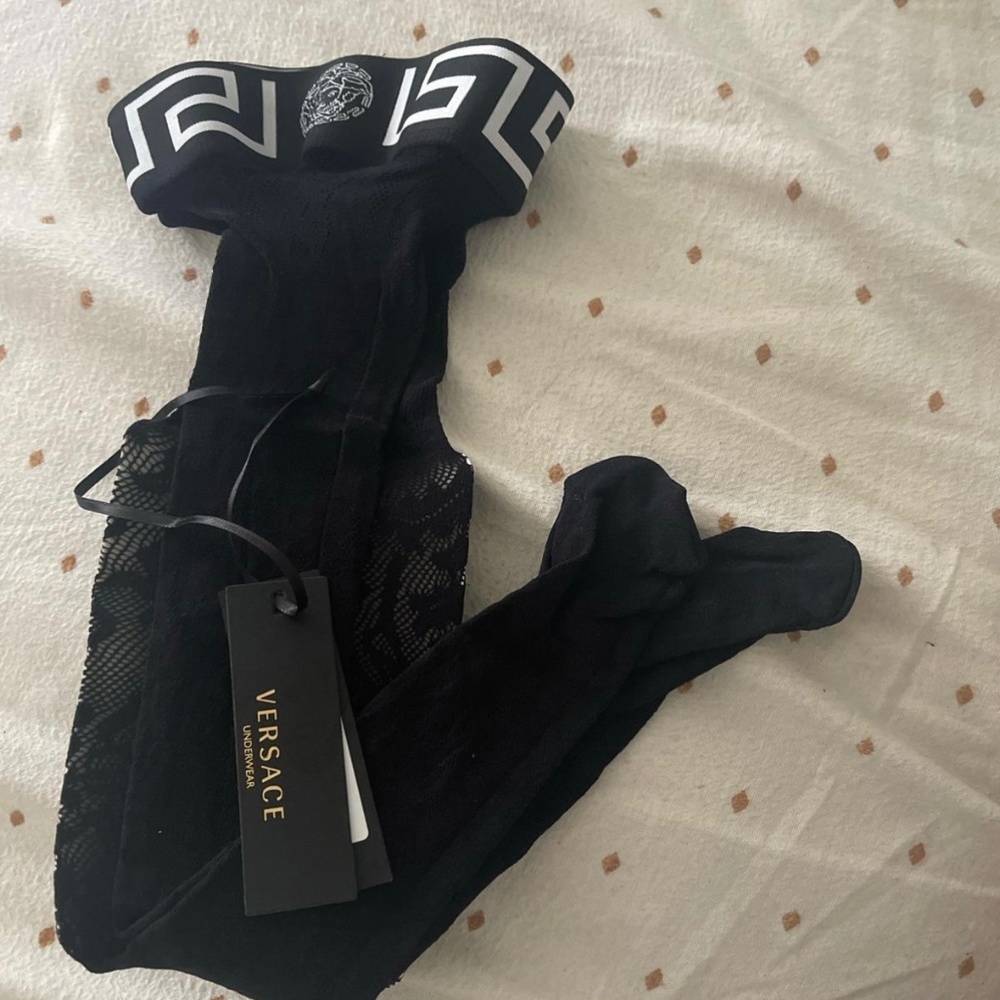 Versace knee highs/ brand new never worn, L/XL